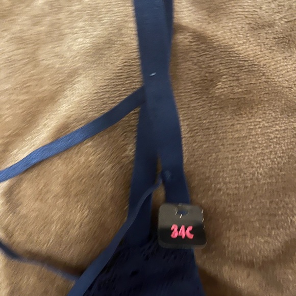 Lace Longline Bra in Navy Blue - Picture 2 of 3